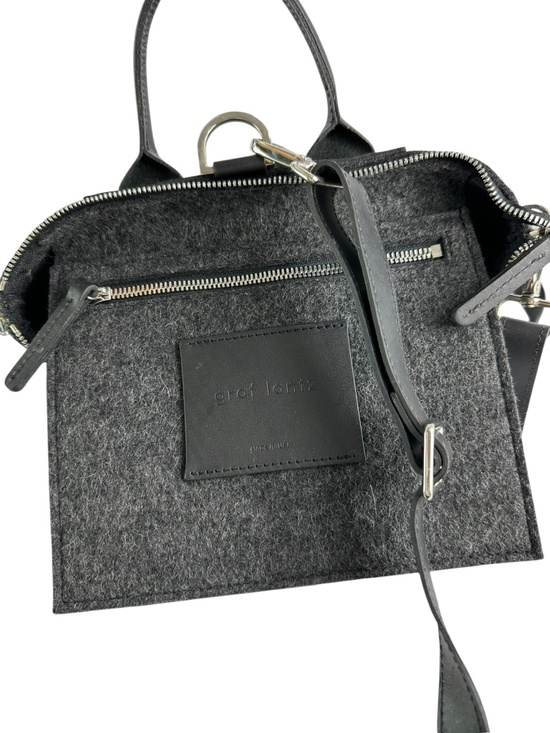 Genuine GRAF LANTZ Midi Wool and Leather Convertible Backpack In Charcoal main image 15